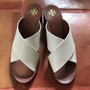 Tory Burch leather block heel slide sandals-9.5